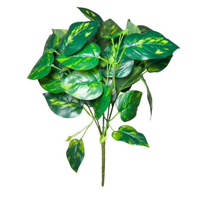 Artificial Money Plant Foliage Shrub – Decorative Faux Pothos Leaf Bush for Planters & Home Decor