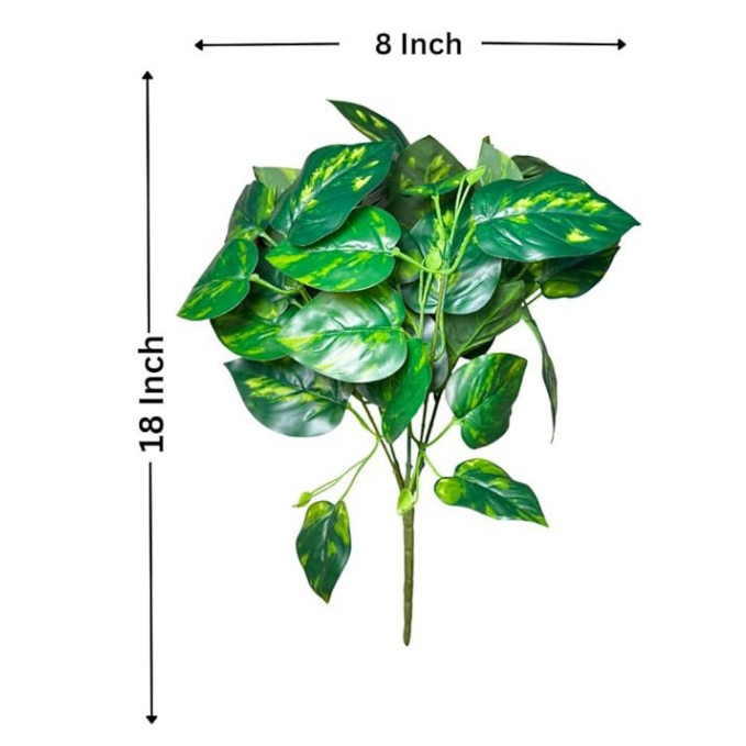 Artificial Money Plant Foliage Shrub – Decorative Faux Pothos Leaf Bush for Planters & Home Decor