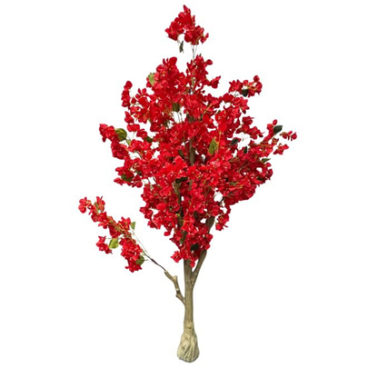 Artificial Red Blossom Tree 5.7 Feet – Decorative Faux Flower Tree for Home & Event Decor