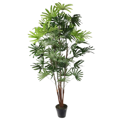 Garden Gyani Artificial Rhapis Palm Tree 150cm with Pot – Decorative Indoor Tropical Floor Plant