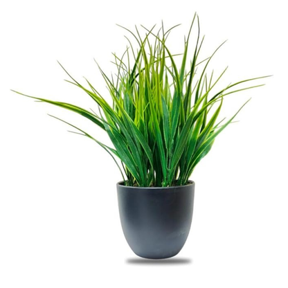 Garden Gyani Artificial Plant – 30 cm Small Faux Wheat Grass Guldasta in Black Pot | Decorative Item for Home, Office Desk & Bathroom