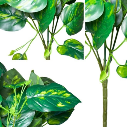 Artificial Money Plant Foliage Shrub – Decorative Faux Pothos Leaf Bush for Planters & Home Decor