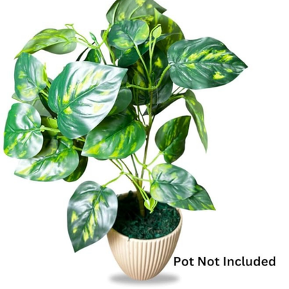 Artificial Money Plant Foliage Shrub – Decorative Faux Pothos Leaf Bush for Planters & Home Decor