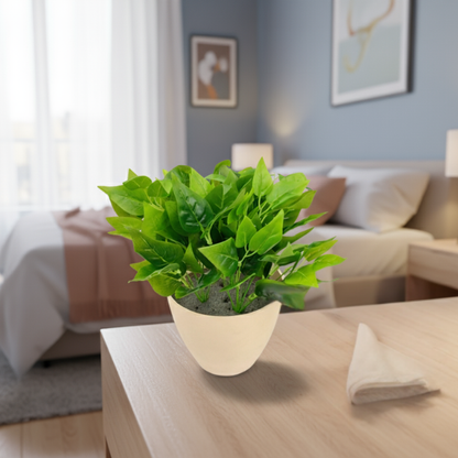Garden Gyani Full Green Leaves PVC Shrubs – 30 cm Tall Artificial Plant | Lifelike Faux Greenery for Home, Office & Décor