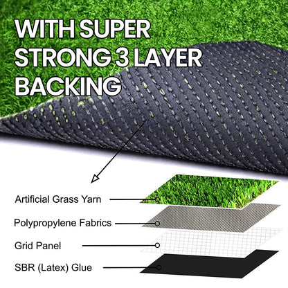 Garden Gyani Artificial Grass Mat 50mm – 6.6ft x 20ft Faux Lawn Carpet for Balcony & Garden