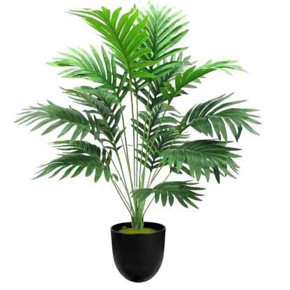 Garden Gyani Artificial Areca Palm Plant – 75 cm Tall Faux Palm Tree with 18 Turtle Leaves | Without Pot | Indoor & Outdoor Décor for Home & Office