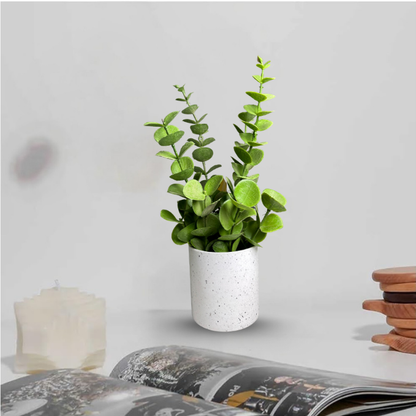 Garden Gyani Artificial Rubber Plant – Small Faux Potted Plant for Tabletop, Home, Bathroom & Office Décor | Indoor Decorative Greenery