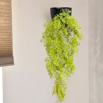 Garden Gyani Artificial Hanging Plant with Basket – Realistic Green Leaves & Creepers for Home, Living Room & Wall Decoration