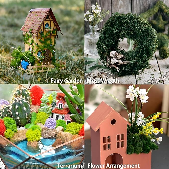 Garden Gyani Preserved Reindeer Moss – Deep Green | Natural Moss for Crafts, Terrariums, Wall Art & DIY Decor