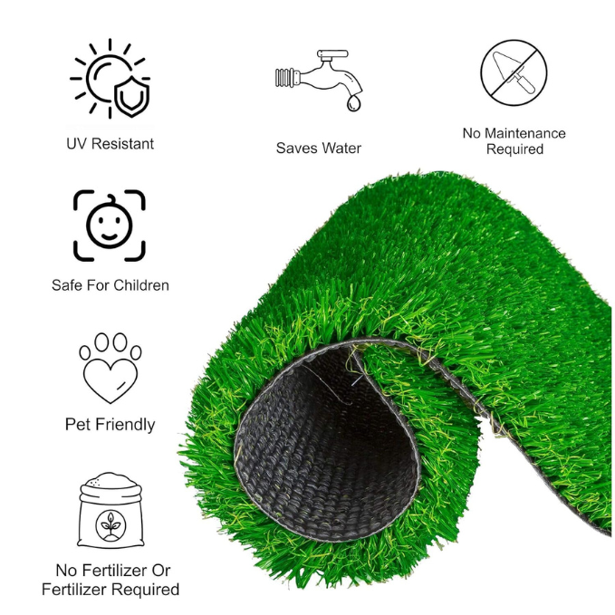 Garden Gyani 35MM Artificial Grass Carpet – 6.6 × 9 ft | Large Size Turf Mat for Balcony, Garden & Indoor Use | Waterproof & Skin Friendly