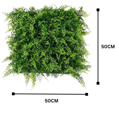 Artificial Vertical Garden Panel 50×50 cm | Dense Green Wall Decor Tile | Indoor Outdoor Faux Plant Mat