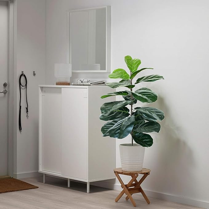Garden Gyani Artificial Fiddle Leaf Fig Twig – 28 Inch Tall Faux Ficus Lyrata Plant with 21 Leaves | 1 Branch Greenery for Indoor & Outdoor Home, Office & Yard Décor Pot Not Included