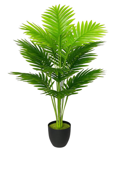 Garden Gyani Artificial Areca Palm Plant with Black Pot – 75 cm Tall