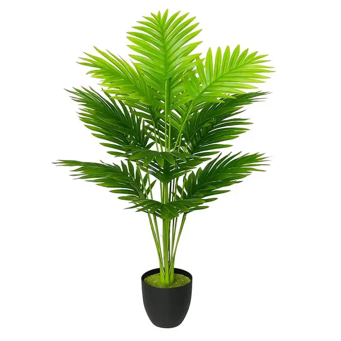 Garden Gyani Artificial Areca Palm Plant with Black Pot – 75 cm Tall