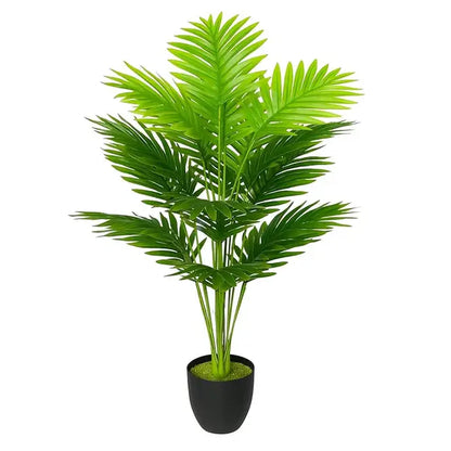 Garden Gyani Artificial Areca Palm Plant with Black Pot – 75 cm Tall