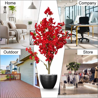 Garden Gyani Artificial Bougainvillea Tree – 5.7 Feet Tall | Faux Flowering Tree with Pink Blooms for Home, Balcony & Office Décor | Indoor Outdoor UV Resistant Decorative Plant Without Pot
