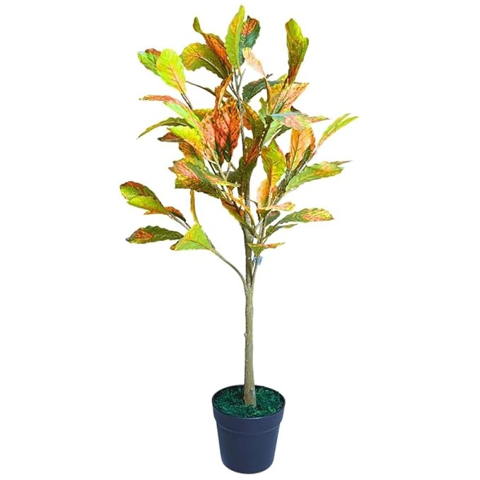 Garden Gyani Decorative Artificial Fiddle Leaf Fig Plant – 90 cm Tall Faux Green Plant Without Pot | Realistic Indoor & Outdoor Home & Office Décor