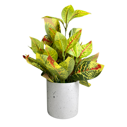 Garden Gyani Artificial Rubber Plant – Small Faux Potted Plant for Tabletop, Home, Bathroom & Office Décor | Indoor Decorative Greenery
