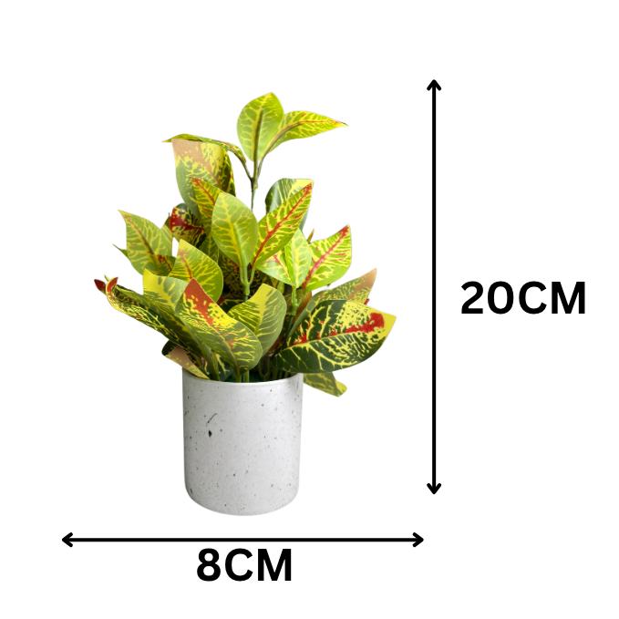 Garden Gyani Artificial Rubber Plant – Small Faux Potted Plant for Tabletop, Home, Bathroom & Office Décor | Indoor Decorative Greenery