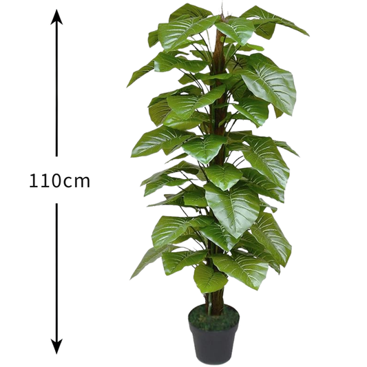 Garden Gyani Artificial Money Plant 110cm with Pot – Decorative Indoor Pothos Floor Plant