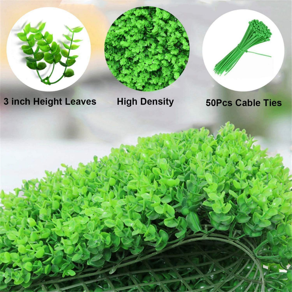 Garden Gyani Artificial Vertical Garden Panel 50×50 cm | Mixed Green Foliage Wall | UV Protected Indoor Outdoor Decor