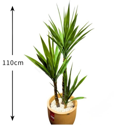 Garden Gyani Yucca X3 – 110 cm Tall Artificial Plant | Lifelike Faux Indoor & Outdoor Décor Without Pot