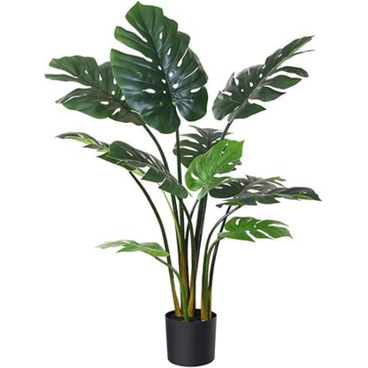 Garden Gyani Artificial Monstera Plant 120cm with Pot – Decorative Indoor Swiss Cheese Plant