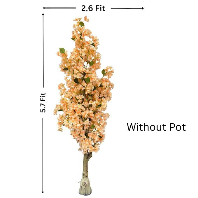 Garden Gyani Artificial Bougainvillea Tree – 5.7 Feet Tall | Faux Flowering Tree with Pink Blooms for Home, Balcony & Office Décor | Indoor Outdoor UV Resistant Decorative Plant Without Pot