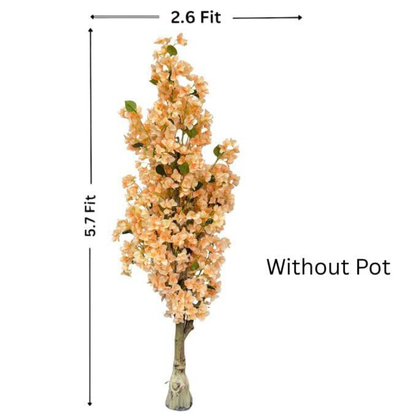 Artificial Peach Blossom Tree 5.7 Feet – Decorative Faux Flower Tree for Home & Event Decor