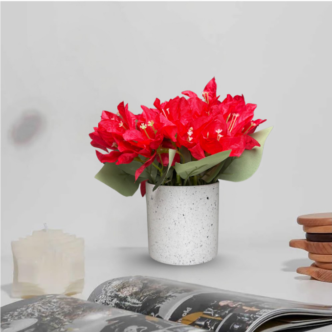 Garden Gyani Artificial Rubber Plant – Small Faux Potted Plant for Tabletop, Home, Bathroom & Office Décor | Indoor Decorative Greenery