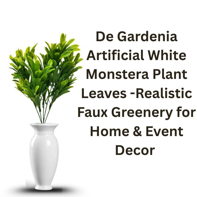 Garden Gyani 30CM Artificial Euphorbia Plant – 2 Stems (No Vase), Realistic Green Plastic Plant for Home, Office & Table Décor
