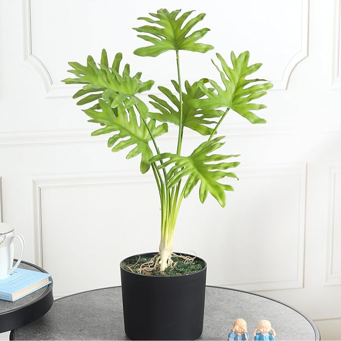 Garden Gyani 60CM Artificial Xanadu Plant (Without Pot) – Realistic Tropical Philodendron for Home, Office & Indoor Decoration