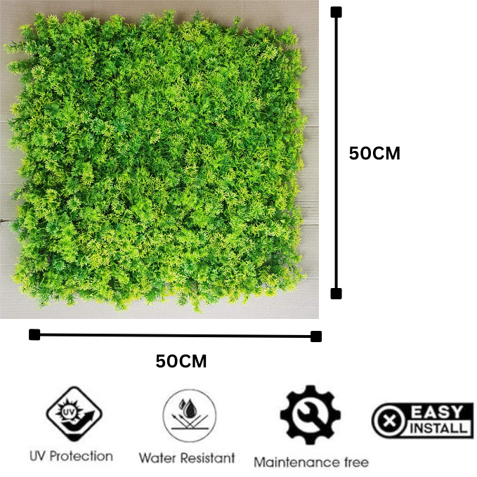 Garden Gyani 50x50 cm Artificial Greenery Wall Panel – Lush Faux Vertical Garden Mat for Wall, Balcony & Home Décor