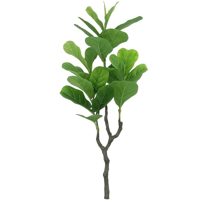 Garden Gyani Artificial Fiddle Leaf Fig Tree – 76 cm Tall Faux Indoor & Outdoor Green Plant with Black Pot | Decorative Plant for Home, Office & Garden Décor