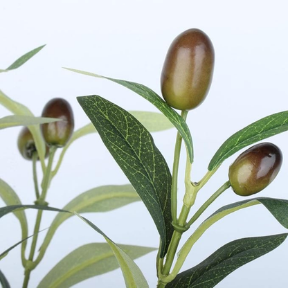 Garden Gyani Faux Olive Branches with Fruits & Leaves – Decorative Artificial Stems for Vases & Home Styling (Pack of 3 Sticks | Vase Not Included)