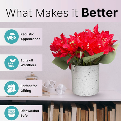 Garden Gyani Artificial Rubber Plant – Small Faux Potted Plant for Tabletop, Home, Bathroom & Office Décor | Indoor Decorative Greenery