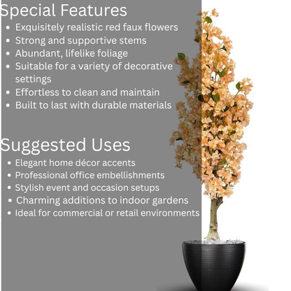 Garden Gyani Artificial Bougainvillea Tree – 5.7 Feet Tall | Faux Flowering Tree with Pink Blooms for Home, Balcony & Office Décor | Indoor Outdoor UV Resistant Decorative Plant Without Pot
