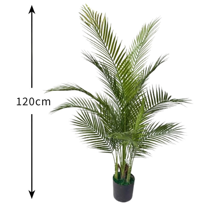 Garden Gyani 120CM Artificial Areca Palm X4 (18 Leaves, Without Pot) – Lifelike Tropical Plant for Home & Office Décor