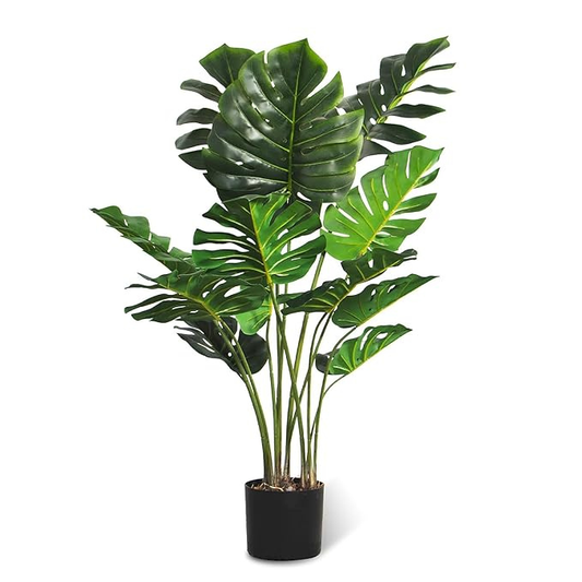 Garden Gyani 4FT Artificial Monstera Plant | Faux Swiss Cheese Floor Plant for Indoor Home & Office Décor | Lifelike Tropical Greenery – Pot Not Included