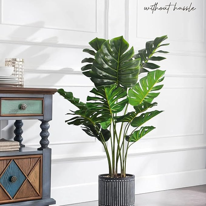Garden Gyani 4FT Artificial Monstera Plant | Faux Swiss Cheese Floor Plant for Indoor Home & Office Décor | Lifelike Tropical Greenery – Pot Not Included