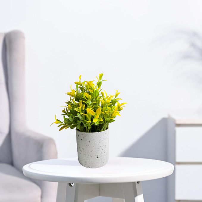 Garden Gyani Artificial Rubber Plant – Small Faux Potted Plant for Tabletop, Home, Bathroom & Office Décor | Indoor Decorative Greenery