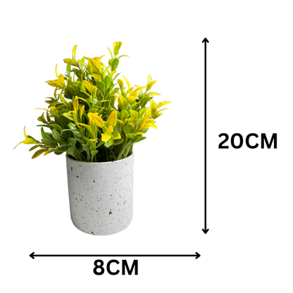 Garden Gyani Artificial Rubber Plant – Small Faux Potted Plant for Tabletop, Home, Bathroom & Office Décor | Indoor Decorative Greenery
