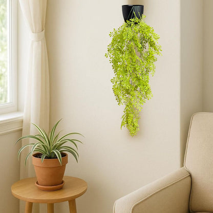 Garden Gyani Artificial Hanging Plant with Basket – Realistic Green Leaves & Creepers for Home, Living Room & Wall Decoration