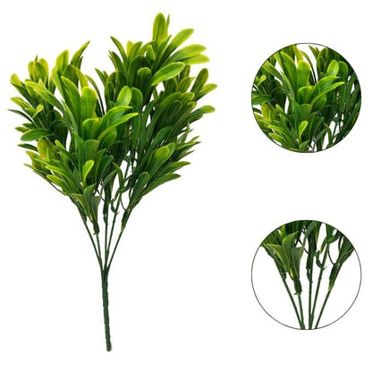 Garden Gyani 30CM Artificial Euphorbia Plant – 2 Stems (No Vase), Realistic Green Plastic Plant for Home, Office & Table Décor