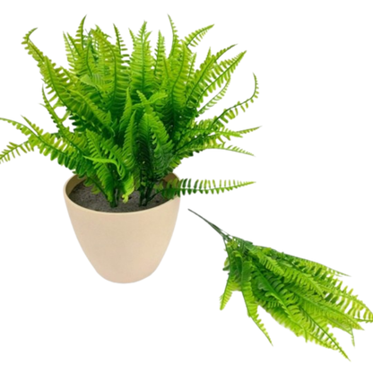 Garden Gyani New Fern Shrubs – 35cm Artificial Greenery Without Pot for Home, Office & Tabletop Décor