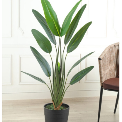 Garden Gyani Bird of Paradise X1  120 cm Tall Artificial Plant | Lifelike Tropical Faux Greenery Without Pot for Home & Office Décor