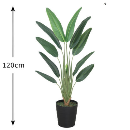 Garden Gyani Bird of Paradise X1  120 cm Tall Artificial Plant | Lifelike Tropical Faux Greenery Without Pot for Home & Office Décor