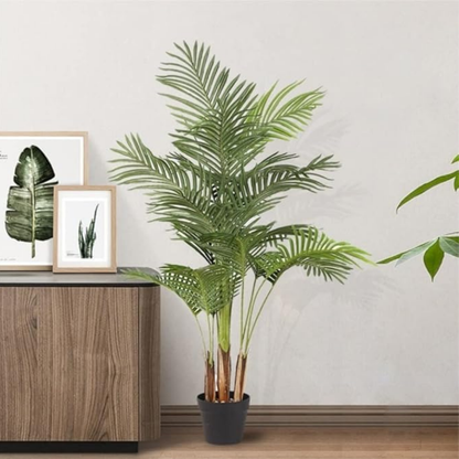 Artificial Palm Plant 145cm – Tall Tropical Indoor Decorative Plant with Pot