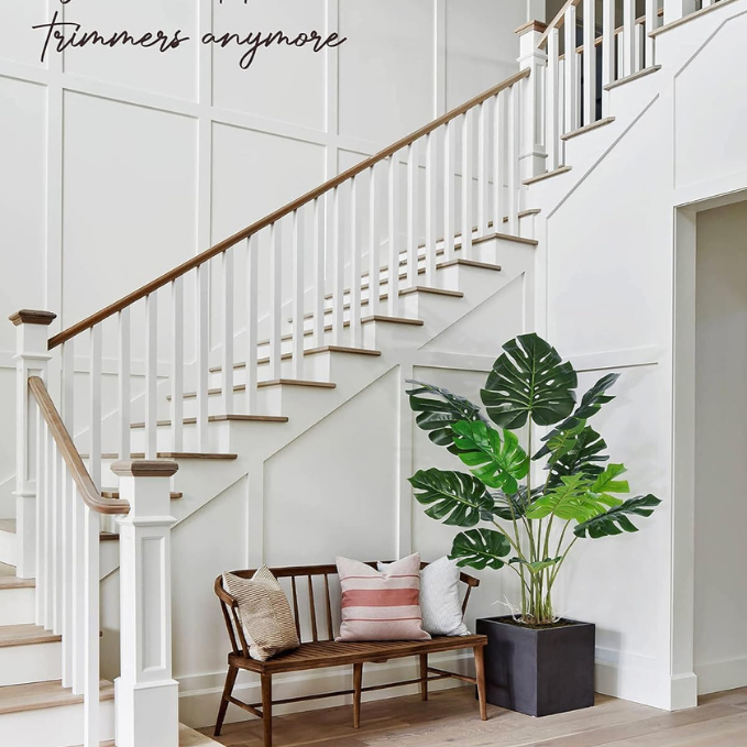 Garden Gyani 4FT Artificial Monstera Plant | Faux Swiss Cheese Floor Plant for Indoor Home & Office Décor | Lifelike Tropical Greenery – Pot Not Included