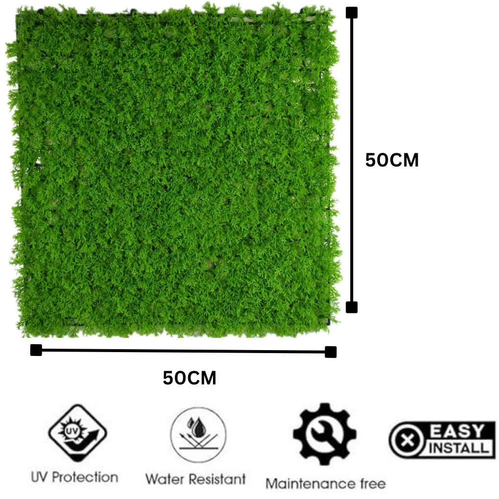 Garden Gyani Artificial Vertical Garden Panel 50×50 cm | Fine Dense Green Foliage Mat | UV Protected Indoor Outdoor Wall Decor